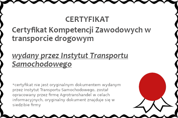 certyfikat kompetencji zawodowych w transporcie drogowym