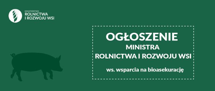 Ogłoszenie ministra rolnictwa i rozwoju wsi